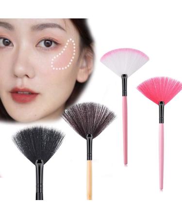 Fashion Highlighter Face Powder Foundation Shadow Powder Blush makeup brush Fan Shape Makeup Brush large base blusher(5) - Buy Online on GoSupps.com