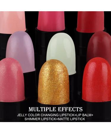 BINGBRUSH 12Pcs Mini Capsule Lipstick Pills Set - Color Changing Jelly Magic Lipsticks, Strawberry Mint Apple Lip Balm, Matte & Metallic Lipsticks - Women Mood Lip Stick 12 Colors - Buy Online on GoSupps.com