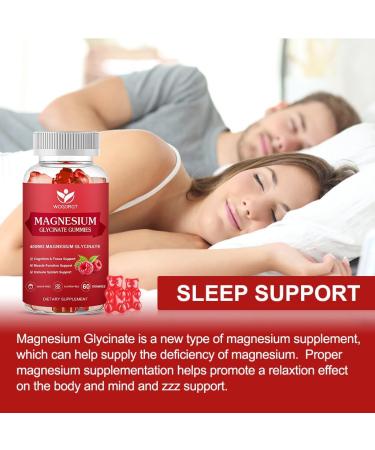 WOGORGT Magnesium Glycinate Gummies 400mg - Raspberry - 60 Gummies - Buy Online on GoSupps.com