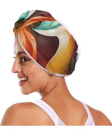 Abstract Pattern Hair Towel 2 Pack - Super Absorbent Quick Dry Hair Turbans with Button Twist Wrap for Women & Girls | Ideal for All Hair Types - Buy Online on GoSupps.com