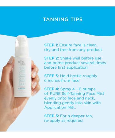 Bondi Sands PURE Self-Tanning Face Mist - Hydrating Hyaluronic Acid for Golden Glow | Fragrance-Free, Cruelty-Free, Vegan | 2.36 Oz/70 mL - Buy Online on GoSupps.com