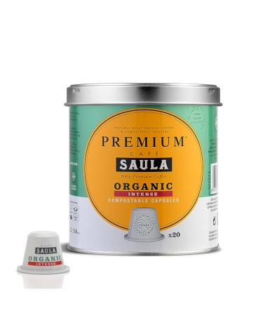 SAULA PREMIUM Saula Coffee - Box of 20 compostable capsules - Organic coffee - Suitable for strong coffee
