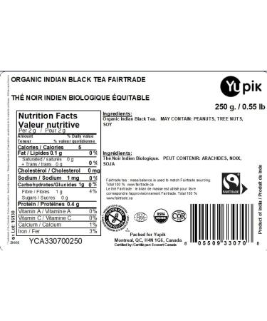 Yupik Organic Indian Loose Black Tea Fairtrade Non-GMO Vegan Gluten-Free 0.25kg 250 g (Pack of 1) - Buy Online on GoSupps.com