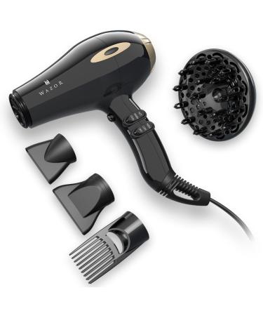 Professional Ionic Hair Dryer 1875W - Salon Quality Compact Blow Dryer with Diffuser Comb & Nozzles - Fast Drying 2 Speed & 3 Heat Settings - Perfect for Home Salon - Buy Online on GoSupps.com