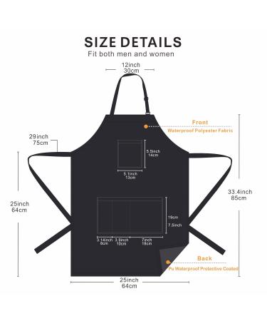 Izzycka Hair Stylist Apron - Waterproof Protective Coated Salon Apron with Pockets - Bleach Proof Barber Apron for Women and Men - Ideal for Cosmetologist, Dog Grooming, and Dishwashing - Black - Buy Online on GoSupps.com