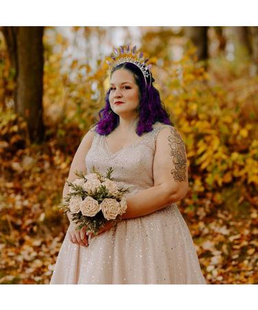 Formery Star Mary Halo Crown Headband - Silver Crescent Moon Amethyst Purple Crystal Goddess Headpiece for Women - Buy Online on GoSupps.com