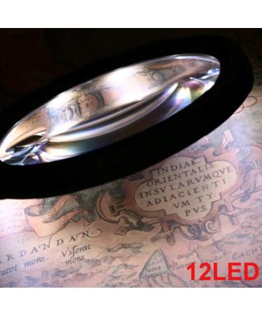 Magnifying Glass Led Magnifier 1.8X 5X Illuminated Magnifier Handheld with 12 Led Lights Reading Magnifying Glass Double Glass Lens for Seniors Read Coins Stamps Map  - Buy Online on GoSupps.com
