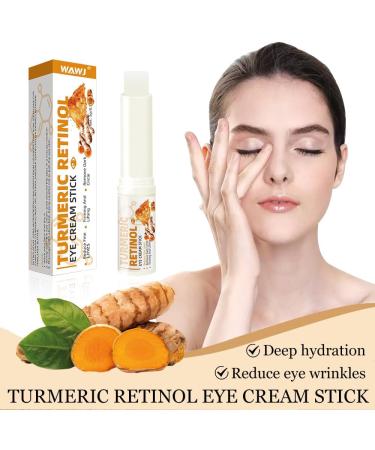 WAWJ Turmeric & Retinol Eye Cream Stick Eye Bag Stick Under Eye Balm Stick Use for Moisturizing & Brightening Melanin Eye Cream - Buy Online on GoSupps.com