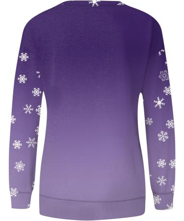 Shop Women's Christmas Sweater - Santa Claus Pullover Long-Sleeved Ugly Moose Print Festive Tops in 3XL Purple - Buy Online on GoSupps.com