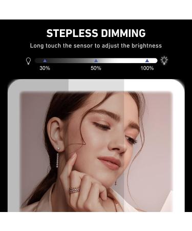 Jadazror Travel Mirror with Light | Detachable 3.5 10X & 20X Magnifying Mirrors | Portable Lighted Makeup Mirror with 3 Light Settings | USB Rechargeable | 9.85x7.5 Large Travel Makeup Mirror - Black - Buy Online on GoSupps.com