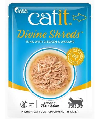 Catit Divine Shreds Wet Cat Food Toppers Chicken Multipack + Tuna Multipack 75 g Pack of 24 Retail Units Pet Food+ Cat Food - Buy Online on GoSupps.com