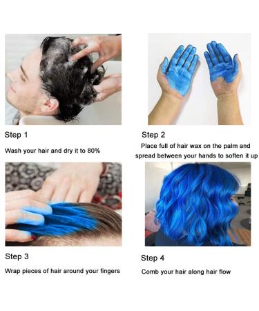 Temporary Blue Hair Wax - Wash Out Color for Men & Women | Hairstyle Cream & Pomade - Buy Online on GoSupps.com