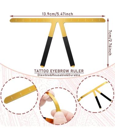 cogae 2Piece Eyebrow Ruler 3-Point Positioning Ruler Eyebrow Golden Proportion Caliper Ruler Brow Caliper Measuring Tool Gold - Buy Online on GoSupps.com