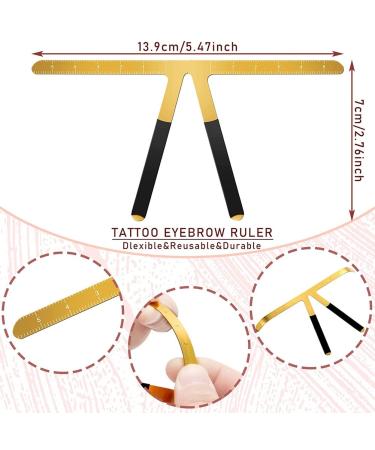 Srutueo 2Piece Eyebrow Ruler 3-Point Positioning Ruler Eyebrow Golden Proportion Caliper Ruler Gold - Buy Online on GoSupps.com