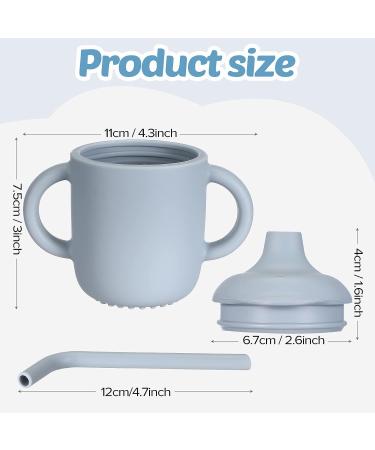 Eaasty 6oz Baby Silicone Sippy Cup Set - Spill Proof Toddler Training Cup with Straw Lid - BPA-Free Infant Straw Cup - Buy Online on GoSupps.com