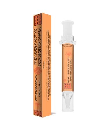 Grounded Vitamin C Eye Serum - 10ml Under Eye Treatment with Collagen Biotin & Hyaluronic Acid | Instant Targeting of Dark Circles Wrinkles Fine Lines & Signs of Aging | Pure Natural Perfume Free