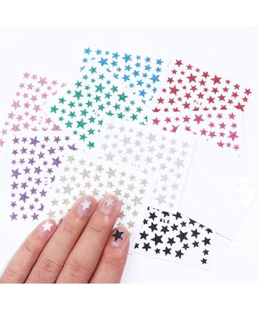 10 Sheets Star Nail Art Sticker Decals - 3D Self-Adhesive Nail Sliders for Glittery DIY Manicure | Colorful Nail Art Supplies - Buy Online on GoSupps.com