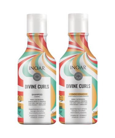 Shampoo and Conditioner - Duo Divine Curls Hair Care Set - Curly Hair Products - 250ml x 2 - Inoar