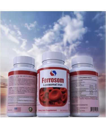 Siba Pharm Liposomal Iron Supplements | Ferrosom Dietary Iron Vitamins with Vitamin C, B12, Folic Acid | Non GMO Vegan | New Blood Cell Production | 30 Capsules - Buy Online on GoSupps.com