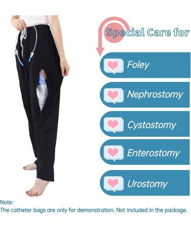Catheter Leg Bag Pants for Men & Women | Urine Bag Holder with Zippered Pockets | Fits 2x2000ml Catheter Bags | Nephrostomy Foley Cystostomy Urostomy | Large Black - Buy Online on GoSupps.com