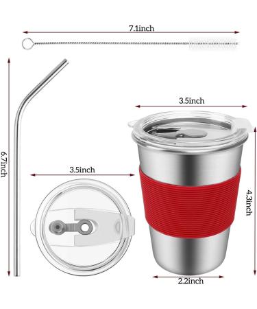 6 Pack 12oz Stainless Steel Kids Cups - Spill Proof Tumbler with Lid & Straw | Unbreakable, BPA-Free, Reusable Drinking Glasses for Toddler, Child, Adult - Perfect for Outdoor Use - Buy Online on GoSupps.com