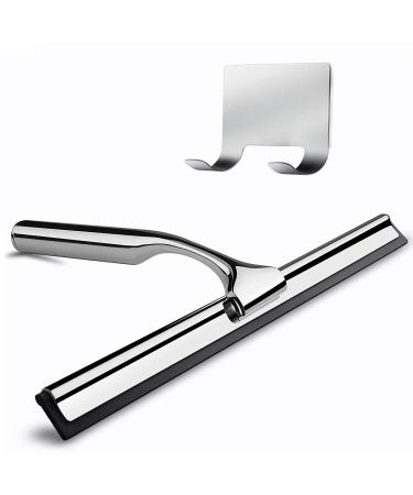 Freyry Shower Squeegee Stainless Steel Squeegee Shower Cleaner for Shower Doors Bathroom Window and Car Glass 12 Inches
