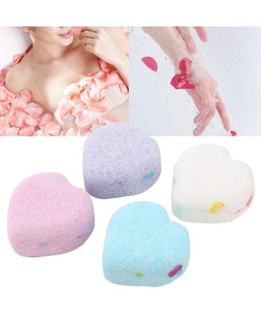 Heart Shape Bathing Balls (4 Pack) - Nourishing Salt Balls for Cleansing & Moisturizing | Ideal for Body Refinishing & Pore Care - Buy Online on GoSupps.com