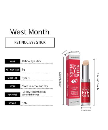 Retinol Eye Cream Stick Firming Elastic Skin Moisturizing Massage Care for Eye Area - Buy Online on GoSupps.com