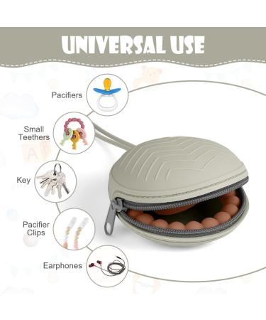 Aolso Dummy Holder Case Silicone Dummy Holder Case Baby Dummy Holder Case Pacifier Holder Case Portable Soother Pods for Baby Baby Pacifier Case for Travel Home (Grey) - Buy Online on GoSupps.com
