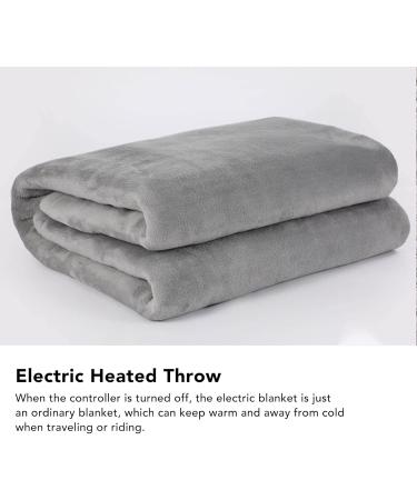 Plplaaoo Electric Heated Blanket - Safe Thermal Flannel Blanket with 6 Heating Levels for Home & Office - Ideal for Bedrooms & Living Rooms (EU220V) - Buy Online on GoSupps.com