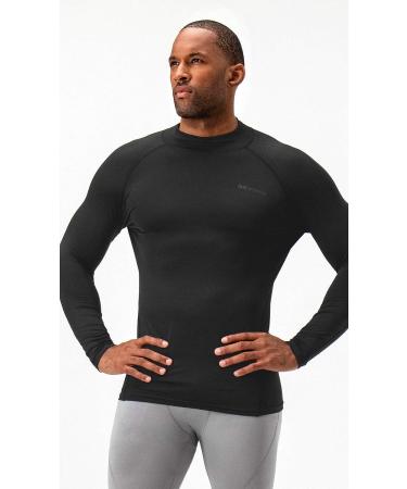 DEVOPS Men's Thermal Turtle Mock Neck Compression Shirt 2 Pack - Long Sleeve Tops and Hoodies - Large - Black - Buy Online on GoSupps.com