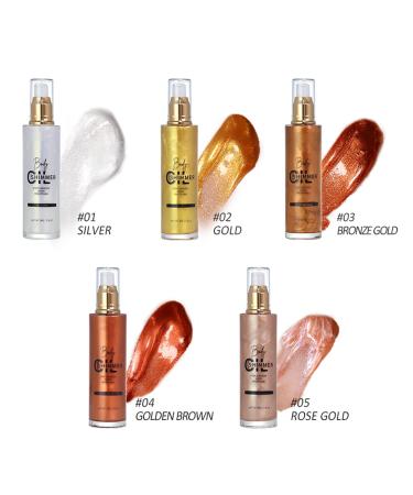 Shimmer Body Oil Highlighter - Waterproof Luminizer for Face & Body (01 Pearl White) - Buy Online on GoSupps.com