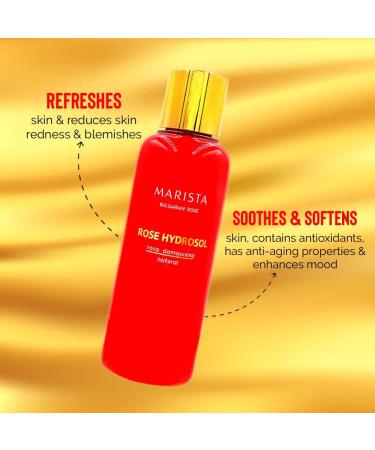 Rosenwasser Marista Hydrosol Pure Natural Refreshing Moisturising Facial Toner 6000 Roses in a Bottle for Face Body Hair 200ml - Buy Online on GoSupps.com