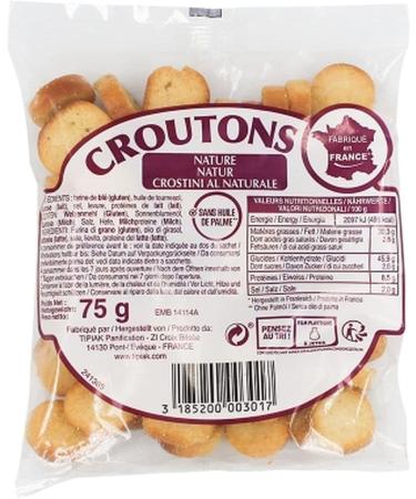 Lot of 3x Natural Croutons - Tipiak - 75g bag - Buy Online on GoSupps.com