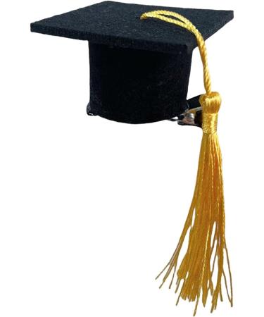 Fellflying Graduation Hat Hair Clip - 3D Graduation Hat Hairpin Graduation Dress up Photo Decoration Supplies Hat Inserts Graduation Accessories for Kids Adults Yellow - Buy Online on GoSupps.com