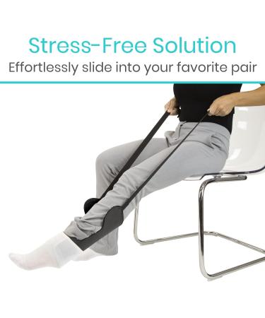 Vive Flexible Sock Aid Tool Compression Stocking Assist Device for Elderly and Seniors Easy On Easy Off Sock Donner Aid Ideal for Limited Reach and Disabilities Black - Buy Online on GoSupps.com