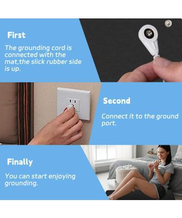 Loydbdt Ground Mat 60x90 cm - Universal Earth Pad with 4.5m Ground Cable | Improve Health & Blood Circulation | Grounding Mat for Bed - Buy Online on GoSupps.com