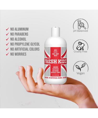 Fresh Kidz Hair & Body Wash for Kids & Teens | Gentle Cleanser for All Skin Types | Boys Red | 16.9 fl. oz - Buy Online on GoSupps.com
