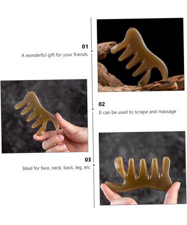 Gogogme Acupuncture Gua Sha Comb - Ox Horn Massage Tool for Body & Scalp Scrubs | International Shipping Available - Buy Online on GoSupps.com
