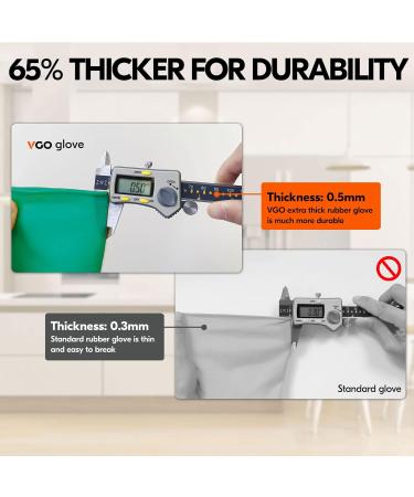VGO XL Reusable Gloves for Kitchen & Household Cleaning - Long-Sleeved Multi-Functional (HH4601) - Green 1 Pair - Buy Online on GoSupps.com