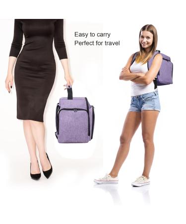 Wemeier Nail Polish Organizer Case - Holds 72-84 Bottles, Nail Lamp, and Accessories - Purple Nail Tech Storage Backpack with Removable Pouches - Buy Online on GoSupps.com