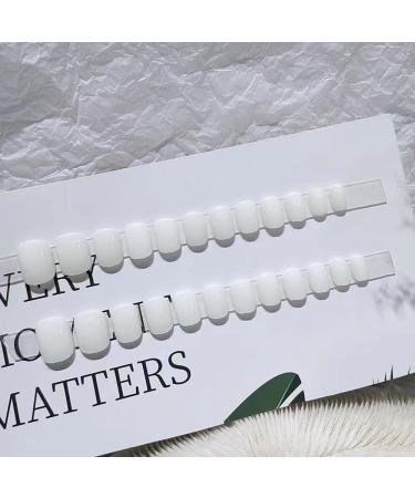 Magrace White Press on Nails - Short Square French Tip Fake Nails for Women - 24 Pcs Full Cover Stick on Nails (Style 8) - Buy Online on GoSupps.com