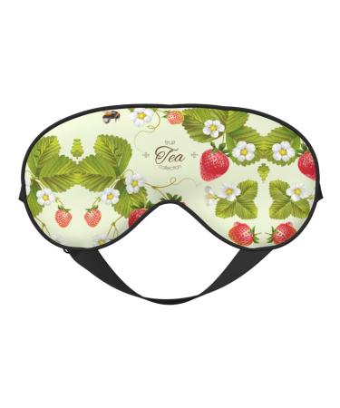 Lovely Strawberry Print Unisex Sleep Mask Double-Sided Eye Mask Ideal for Sound Sleep and Skin Care