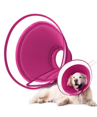 Rewrise dog leak protection soft protective collar tape tapes adjustable recycling neck band breathable pet elisabethane dog collar leak protection dog (s red) s red