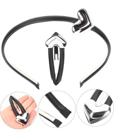 minkissy 4 Sets leopard headband hairpins french hair clips puffy headband lilac headband heart headpiece heart hair accessories vintage heart headband temperament girl cookie leather - Buy Online on GoSupps.com