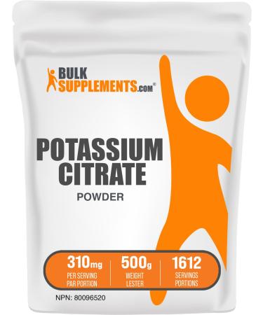 BulkSupplements.com Potassium Citrate Powder - Potassium Citrate Supplement Potassium Powder Potassium 99mg - Gluten Free 300mg per Serving 500g (1.1 lbs) (Pack of 1)