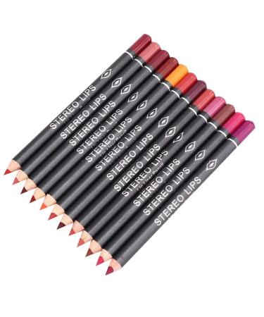 Lipstick 12 pieces of matt lipiner liner filler waterproof lipiner set plump pencil with 12 colors for a full look perfect durable Velvet lip liner