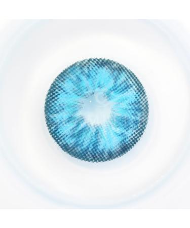 Buy Madrid Blue Colored Contact Lenses - Monthly Soft Hydrogel - 0.0 Dpt - 2 Pieces + Lens Case - Buy Online on GoSupps.com