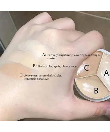 3 Colors Concealer Contour Palette Tri-Color Concealer Contour And Brighten 3 In 1 Color Correcting Concealer Cream Conceals Dark Circles Blemish - Buy Online on GoSupps.com