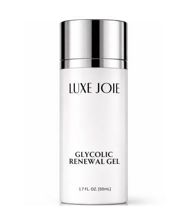 Luxe Joie Glycolic Renewal Gel Lightweight Exfoliating Facial Gel with Aloe Green Tea & Hyaluronic Acid 1.7 fl oz